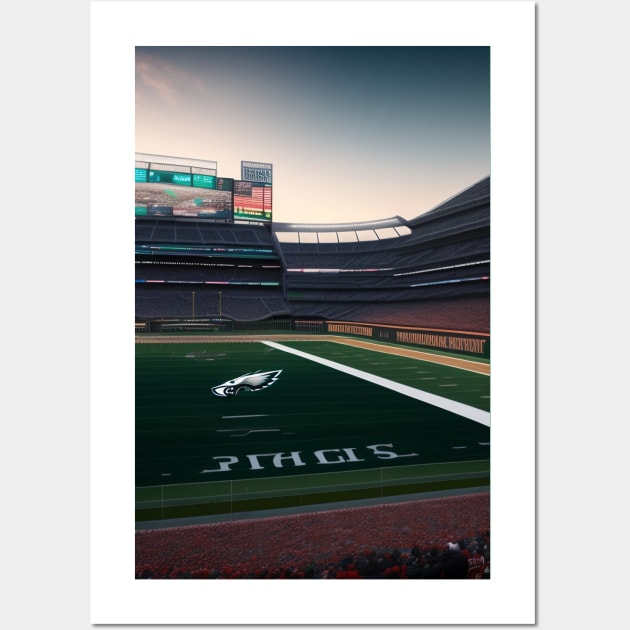 philadelphia eagles stadium artwork graphic design Wall Art by Nasromaystro